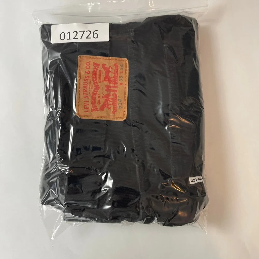 Levis 514 Pants Mens 36x34 Black Straight Fit Corduroy Pinwale Preppy Casual